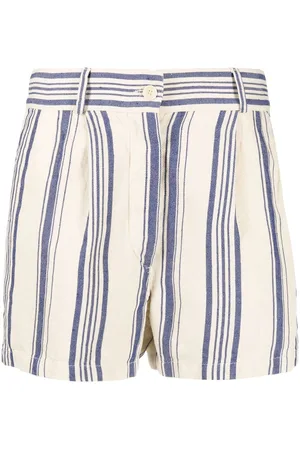 Aspesi Stripe-print high-waisted shorts
