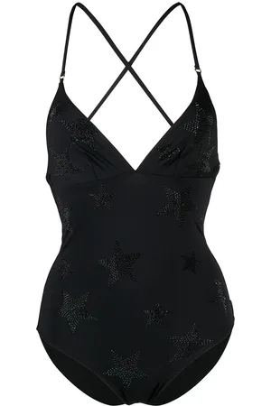 Stella McCartney Crystal-star strappy-back swimsuit
