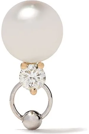 DELFINA DELETTREZ 18kt white and yellow Two in One diamond earring