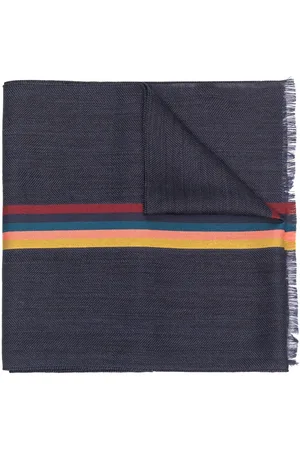 Paul Smith Striped virgin wool-blend scarf