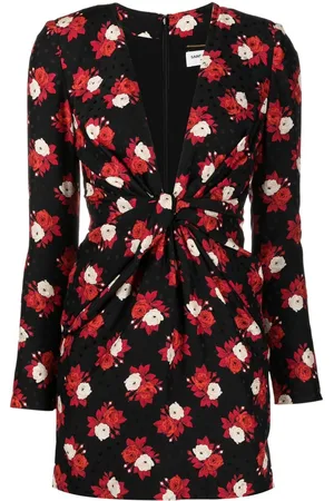 Saint Laurent Plunging V-neck mini dress