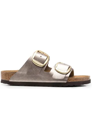 Birkenstock Metallic-effect flat sandals