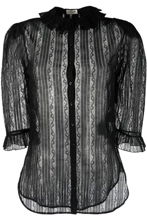 Saint Laurent Ruffled lace blouse