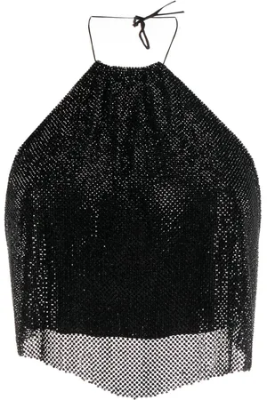 MANURI Rhinestone-embellished cropped top