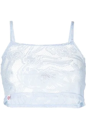 Charles Jeffrey Loverboy Lace-detail cropped top