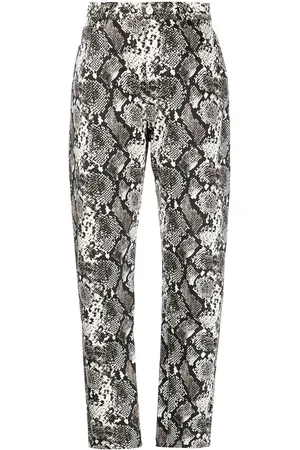 The Attico Tapered snakeskin-effect trousers