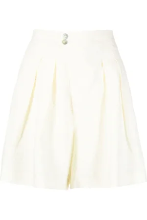 FORTE FORTE Pleat-detail buttoned knee-length shorts