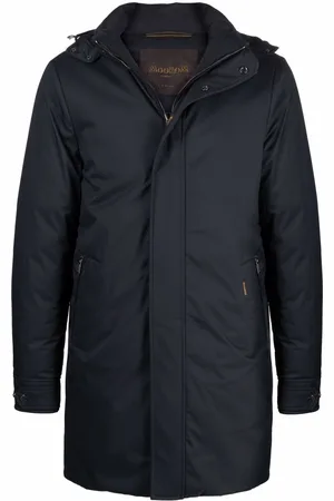 MOORER Zip-up hooded down jacket