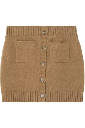 Burberry Logo-embroidered knitted miniskirt