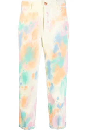 PT Torino Abstract-print pressed-crease cropped trousers