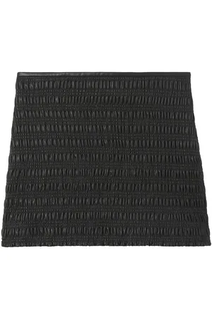 Proenza Schouler Faux-leather smocked miniskirt
