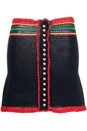 Paco rabanne Colour-block macramé miniskirt