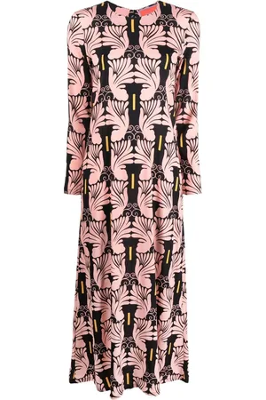 La DoubleJ Graphic-print long-sleeved maxi dress