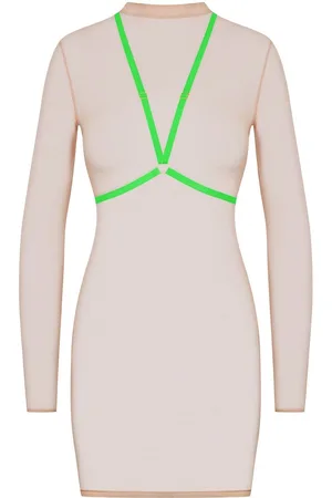 MAISON CLOSE Corps à Corps harness-detail sheer dress