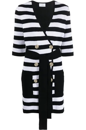 Salvatore Ferragamo Double-breasted stripe-print cardigan