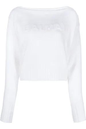 Balmain Slash-neck long-sleeve jumper