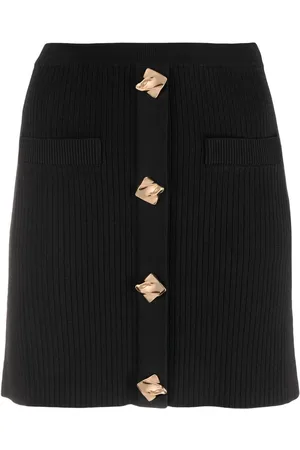 Self-Portrait Button-front pencil skirt