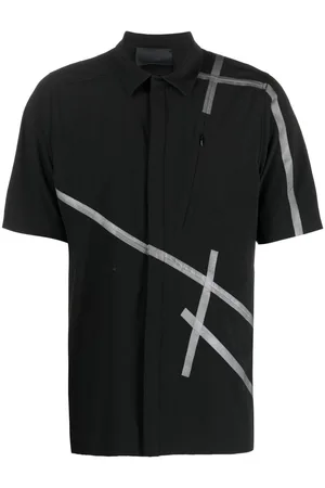 HELIOT EMIL Striped-detail short-sleeve shirt