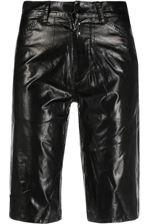 Maison Margiela Laminated straight denim shorts