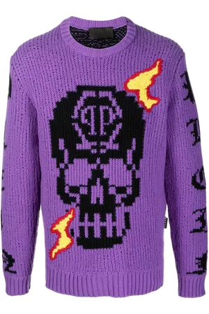 Philipp Plein Skull logo embroidered jumper