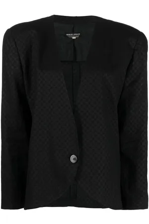 Giorgio Armani 1980s check-pattern single-breasted jacket