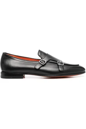 santoni Leather monk shoes