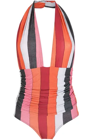 AMIR SLAMA Colour-block halterneck swimsuit