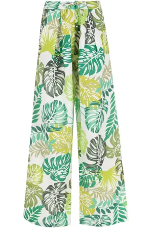 AMIR SLAMA Palm leaf print straight trousers