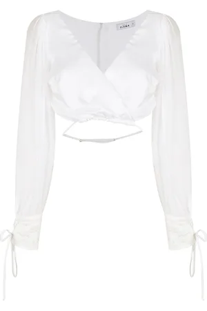 AMIR SLAMA Cropped silk blouse