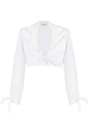 AMIR SLAMA Tie-front cropped shirt
