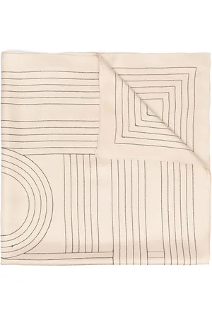 Totême Striped embroidered silk scarf