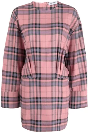 The Attico Plaid-pattern mini shift dress