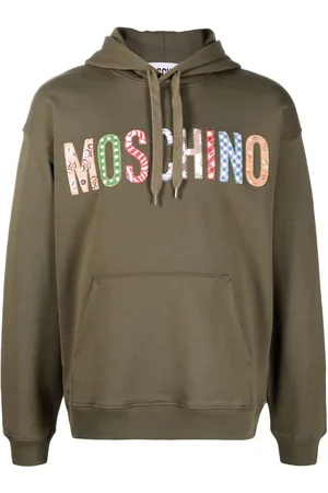 Moschino Patchwork-logo drawstring hoodie