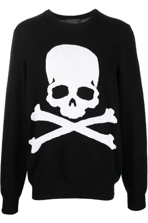 Philipp Plein Intarsia skull-knit jumper