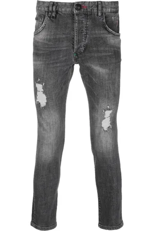 Philipp Plein Distressed straight-leg jeans