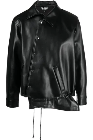 Comme des Garçons Asymmetric-hem artificial leather jacket