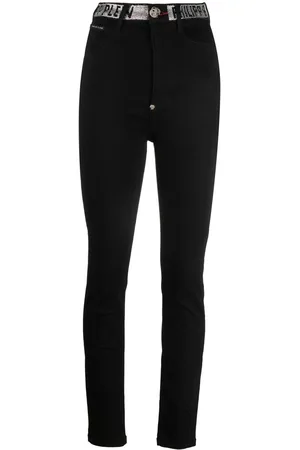 Philipp Plein Logo-embellished high-waist skinny jeans