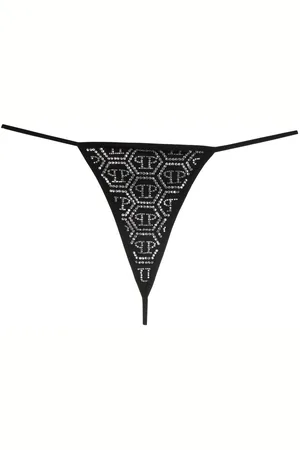 Philipp Plein Rhinestone-embellished logo thong