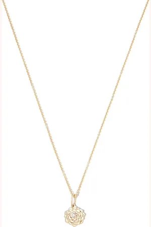 Sydney Evan 14kt yellow Camellia diamond necklace