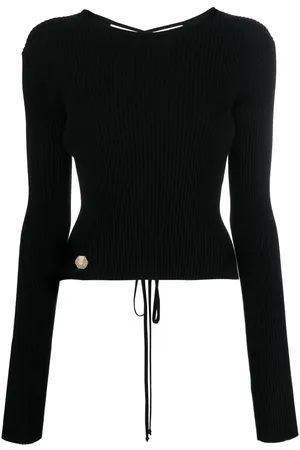 Philipp Plein Lace-up detail knitted top