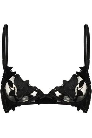 FLEUR DU MAL Lily embroidered plunge demi-bra