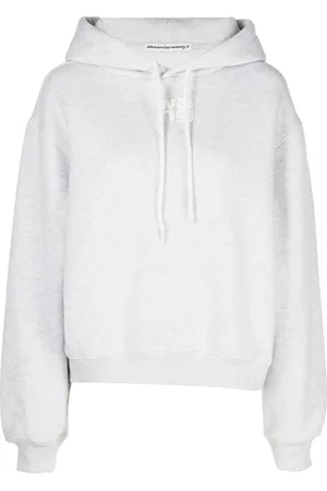 Alexander Wang Rubberised logo cotton hoodie