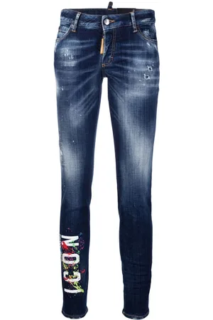 Dsquared2 Icon paint-splatter skinny jeans