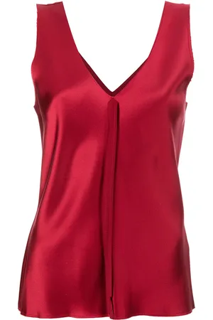 Voz Silk raw-edge tank top