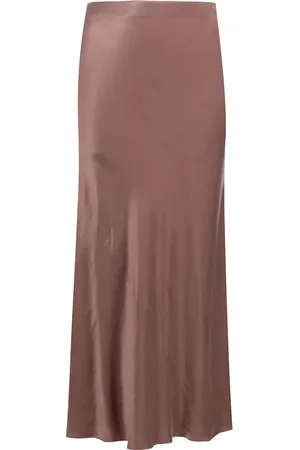 Voz Bias-cut satin midi skirt