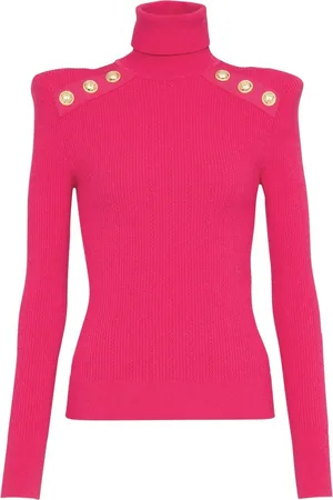 Balmain Roll neck padded shoulder jumper