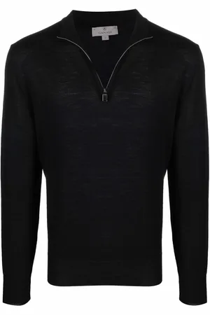 CANALI Zipped funnel-neck pullover