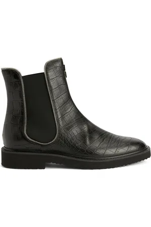 Giuseppe Zanotti Crocodile-effect leather ankle boots
