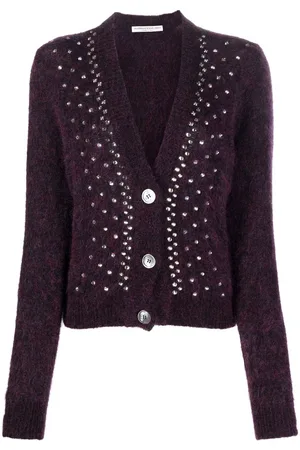 Alessandra Rich Crystal-embellished knitted cardigan