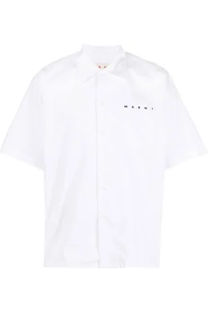 Marni Logo-print poplin bowling shirt